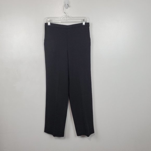 Alfred Dunner Black Pull-On Proportioned Straight Leg Pants W/Pockets NWT M (10) - Picture 1 of 12